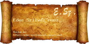 Eder Szilvánusz névjegykártya